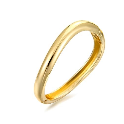 RAUCHBE Gold Chunky Bangle Bracelets for Women Irregular Cuff Bangle Bracelet Minimalist Bangle Jewelry | Amazon (US)
