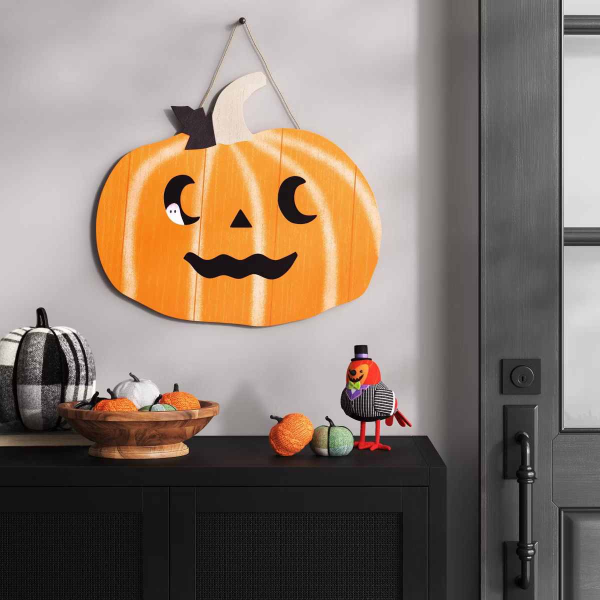 Wood Pumpkin Sign Halloween Decorative Object - Hyde & EEK! Boutique™ | Target