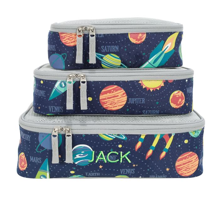 Mackenzie Navy Solar System Glow-in-the-Dark Packing Cubes, Set of 3 | Pottery Barn Kids