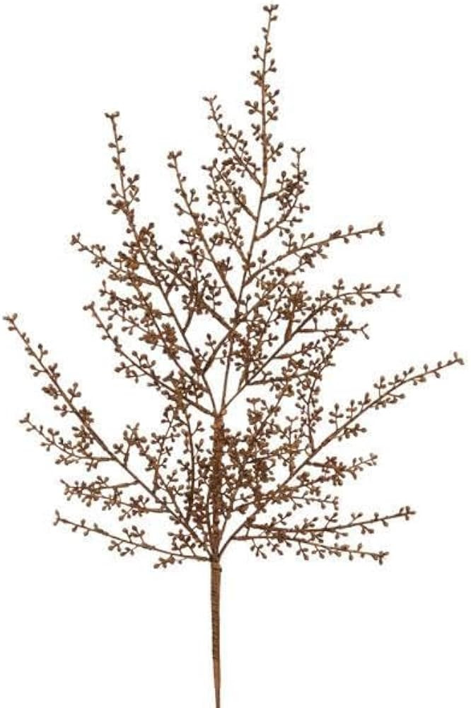 23 Inch Washed Seeded Spray, One Unit, Artificial Floral Stem with Muted Gold Tones, Faux Botanic... | Amazon (US)