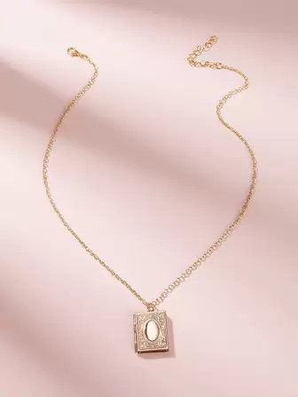 Open and Close Photos Geometric Pendant Necklace 1pc | SHEIN