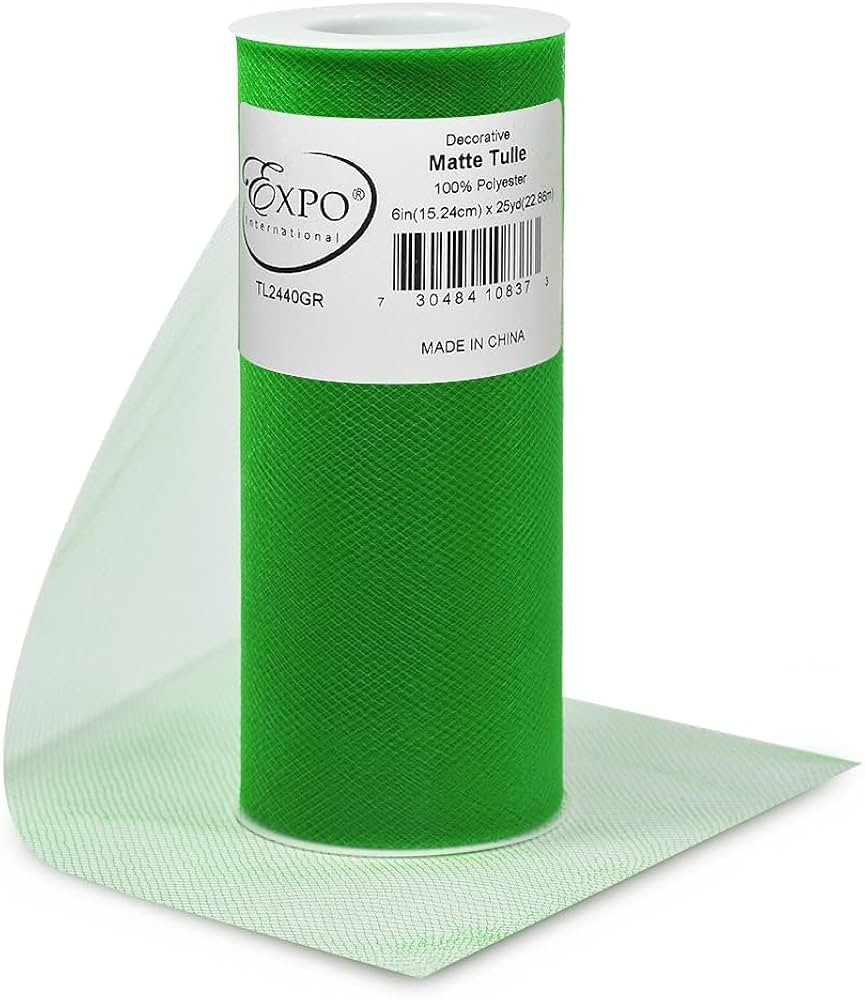 Expo International Decorative Matte Tulle, Spool of 6 Inches X 25 Yards, Polyester-Made Tulle Fab... | Amazon (US)