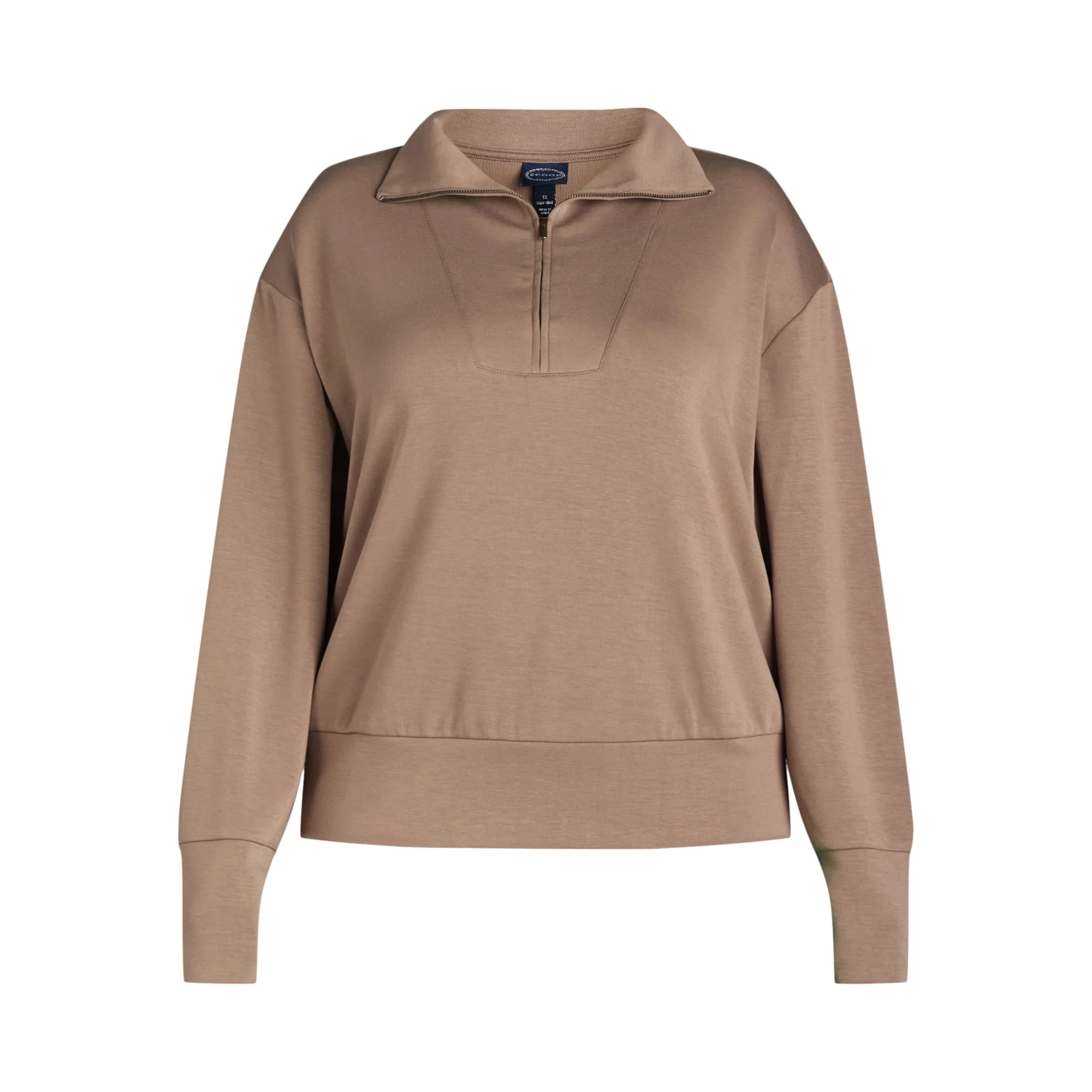Scoop Women’s & Women's Plus Ultimate ScubaKnit Half Zip Sweatshirt, Sizes XS-4X | Walmart (US)