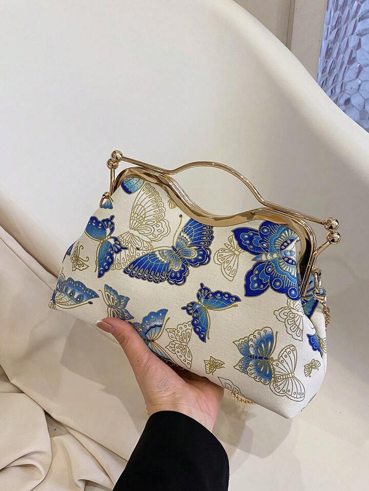 Fashion Butterfly Pattern Handbag Women Evening Bags Clutches Bag Shoulder Bag  Crossbody Bag Wit... | SHEIN