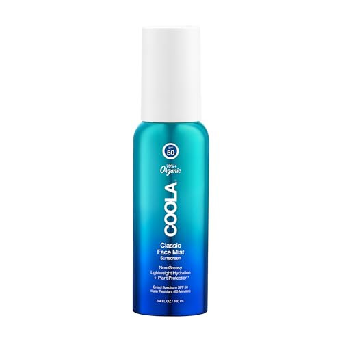 COOLA Organic Sunscreen SPF 50 Sunblock Face Mist, Dermatologist Tested Skin Care for Daily Protection, Vegan and Gluten Free, Natural Fragrance, 3.4 Fl Oz | Amazon (US)