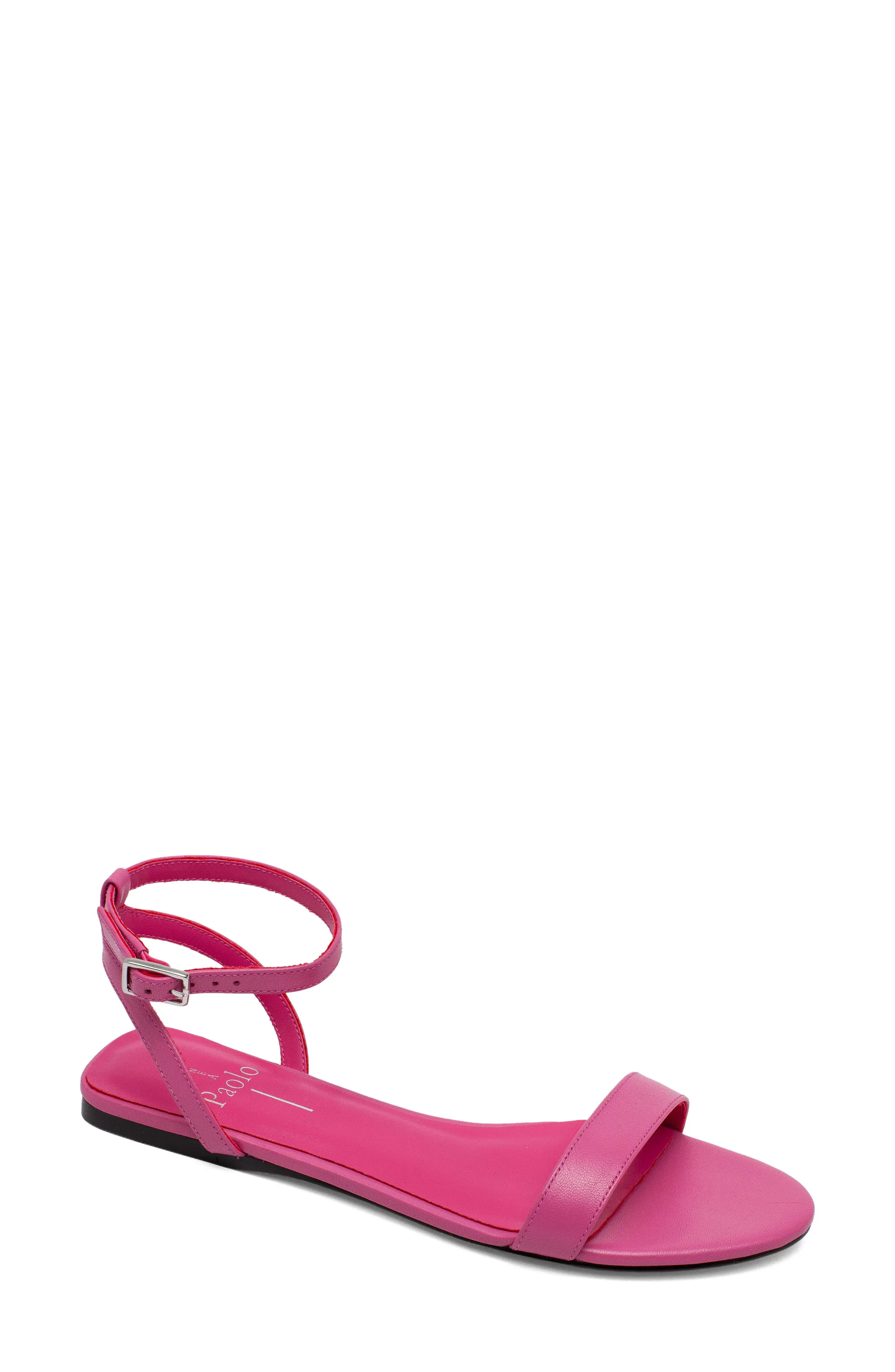 Linea Paolo Luela Ankle Strap Sandal in Hot Pink Leather at Nordstrom, Size 9.5 | Nordstrom