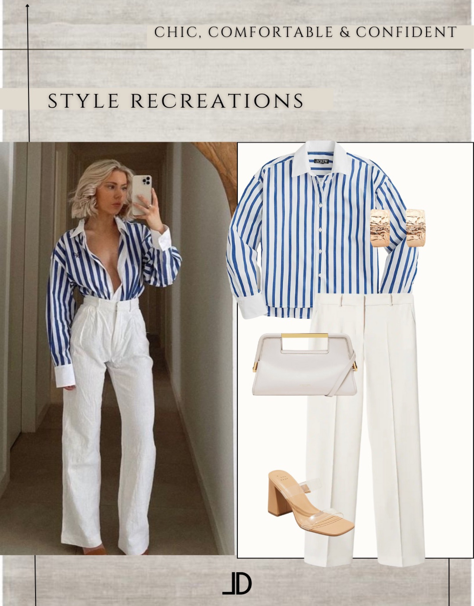 Style Recreations

Spring is a season of renewal and rejuvenation, and what better way to celebrate than by updating your wardrobe? If you're looking for a chic, modern, and minimal look this spring, there are a few key essentials that can help you achieve it.

Clean lines and neutral colors
One of the hallmarks of a modern and minimal look is clean lines and neutral colors. This doesn't mean that you have to stick to black and white, but rather that you should aim for pieces that have a streamlined silhouette and a muted color palette. Think of shades like beige, cream, and gray, which are all versatile and can be easily mixed and matched.

For example, a tailored blazer in a neutral shade can be worn over a simple tee and jeans for a chic and effortless look. A midi skirt in a neutral hue can be paired with a tucked-in blouse and loafers for an elegant yet understated outfit.

Tailored pieces
Another essential element of a modern and chic look is tailored pieces. This means investing in pieces that fit you perfectly and flatter your figure. Tailored pieces can help you look polished and put-together, even when you're wearing something as simple as a pair of jeans and a t-shirt.

A great example of a tailored piece is a well-fitting blazer. This can be worn over almost anything, from a dress to a pair of shorts, and instantly elevates the look. Another tailored piece to consider is a pair of trousers that fit you perfectly. Whether you opt for a wide-leg style or a cropped silhouette, a pair of tailored trousers can make you look sleek and sophisticated.

Simple accessories
When it comes to accessories, less is often more. Instead of piling on statement jewelry or wearing a bold scarf, opt for simple and understated pieces. A delicate necklace, a pair of stud earrings, or a classic watch can all add a touch of elegance to your look without overwhelming it.

