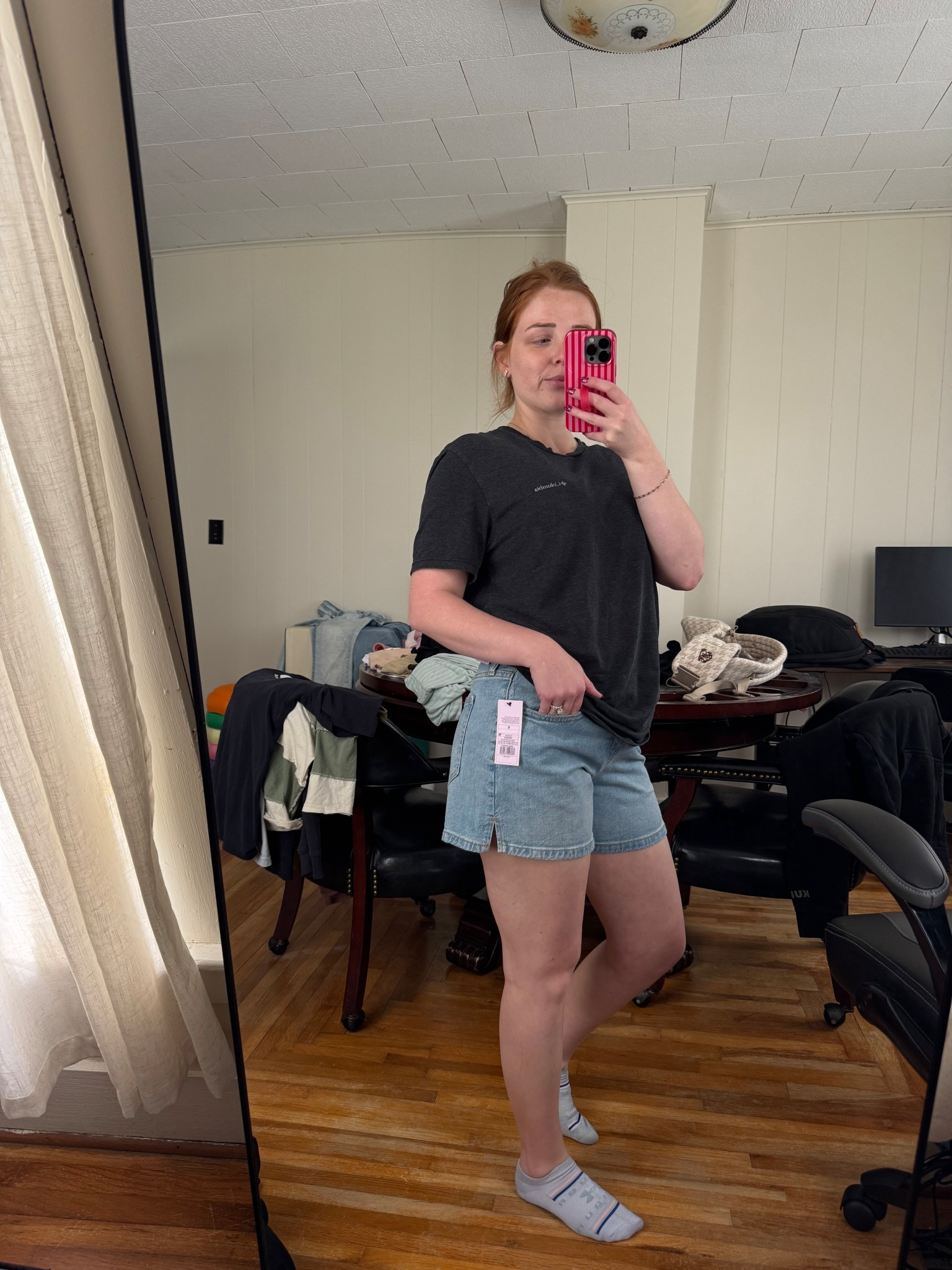 Ignore our messy office 🫠 buttt these jean shorts from @Target are mom approved 👏 😍

#LTKootd #LTKmomlife #LTKSaleAlert