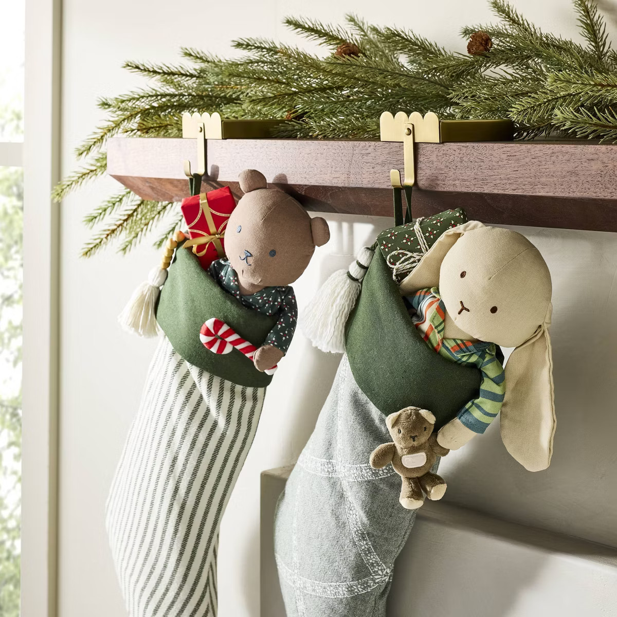 Scalloped Brass Christmas Stocking Holder Antique Finish - Hearth & Hand™ with Magnolia | Target