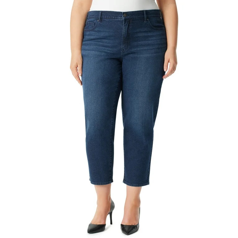 Jessica Simpson Women's Plus Size Aster Slim Straight High Rise Jeans | Walmart (US)