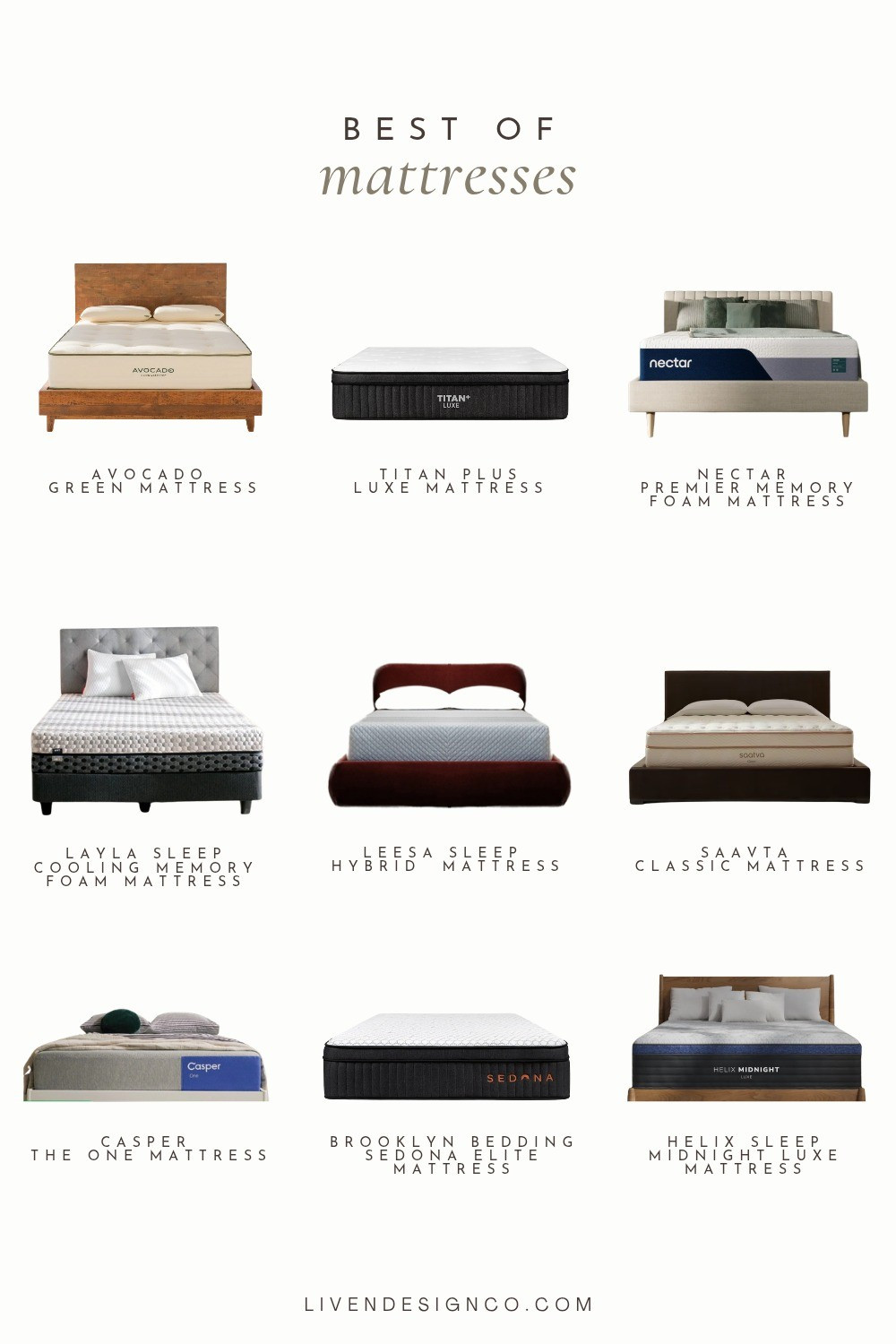 Mattresses. Guest bedroom. Bedroom. Casper. Avocado. Titan. Saavta. Leesa. Helix. Layla. Nectar. Brooklyn bedding

#LTKSeasonal #LTKHome #LTKSaleAlert