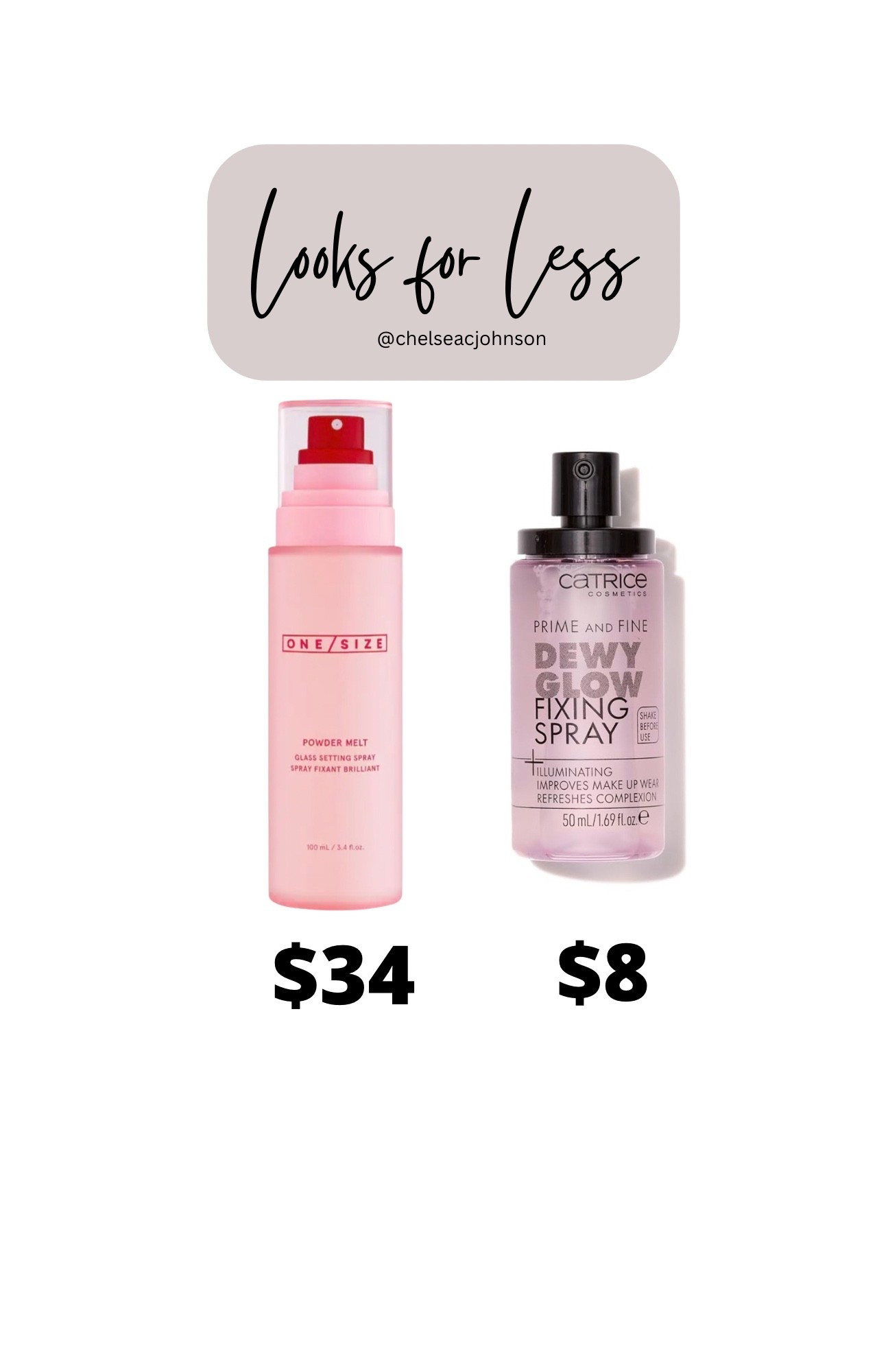 One size powder melting spray and the Catrice setting spray 

#LTKBeauty #LTKStyleTip #LTKFindsUnder50