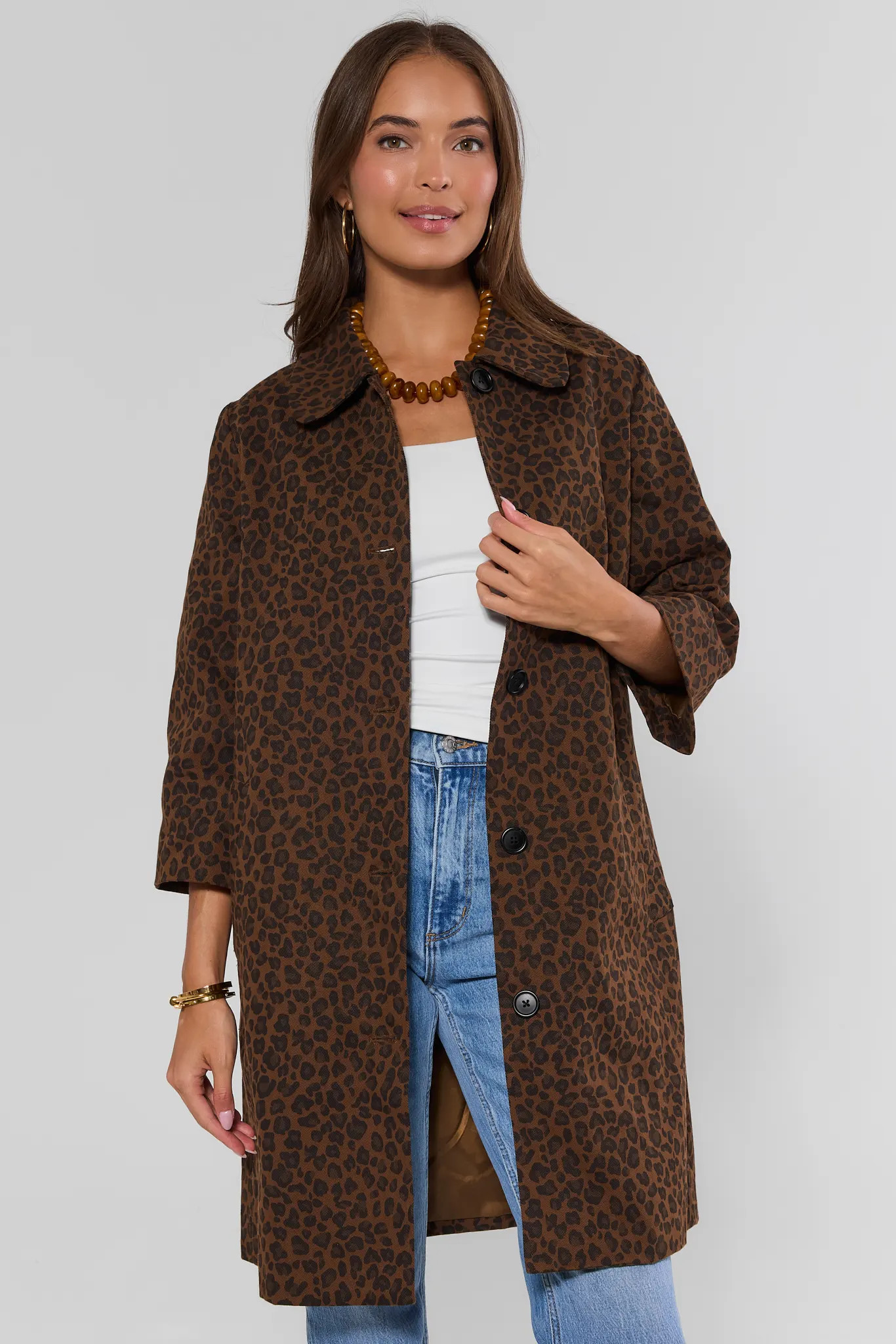 Brown Leopard Print Coat | Avara