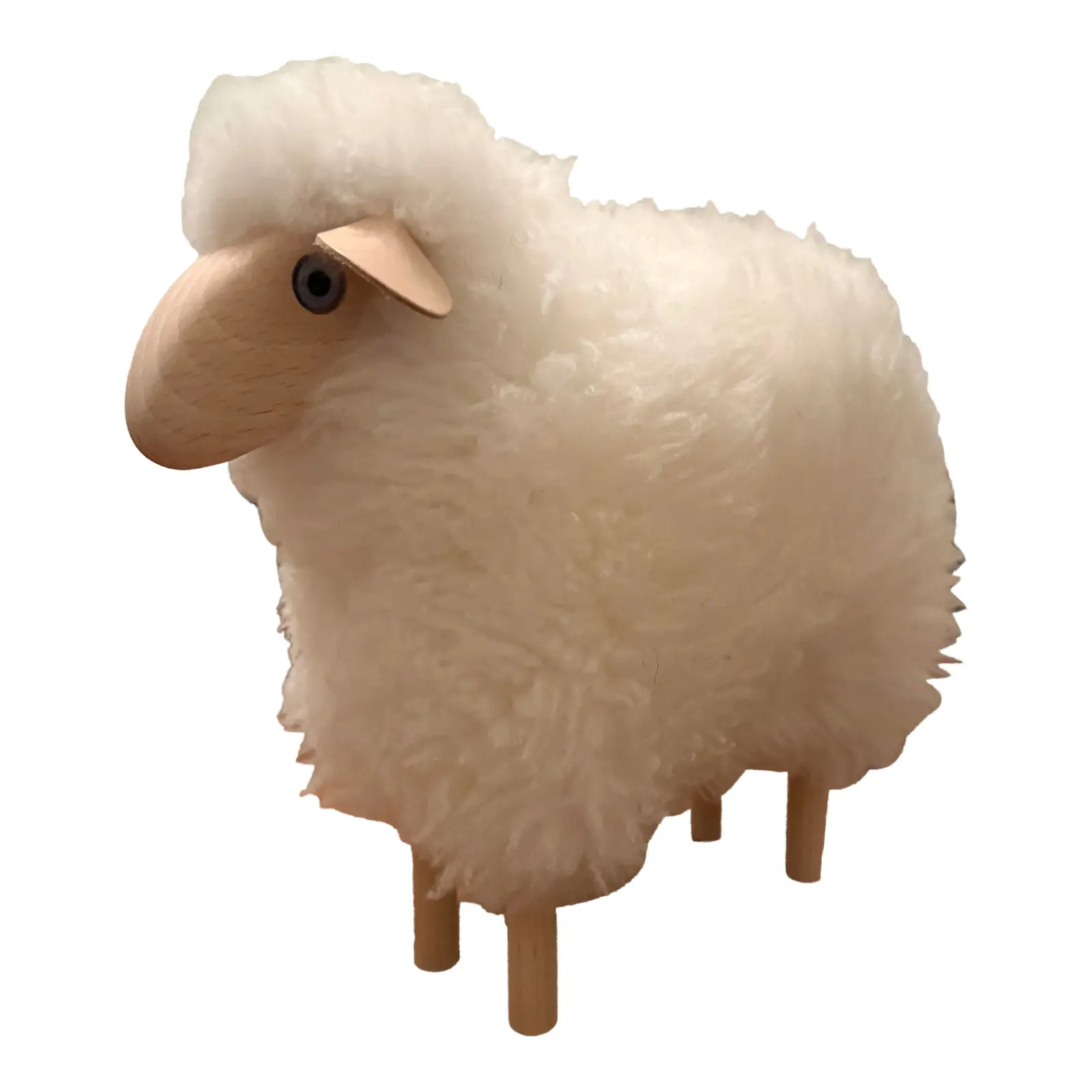 Lalanne Style Carved Wood Tabletop Lamb Sheep Sculpture | Chairish