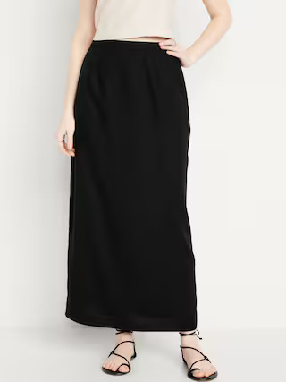 High-Waisted Linen-Blend Maxi Skirt | Old Navy (US)