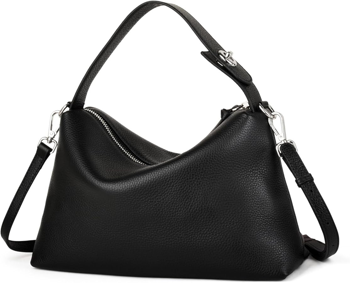 Premium Full-Grained Leather Crossbody Bags for Women, Slouchy Shoulder Bag with Adjustable Strap... | Amazon (US)