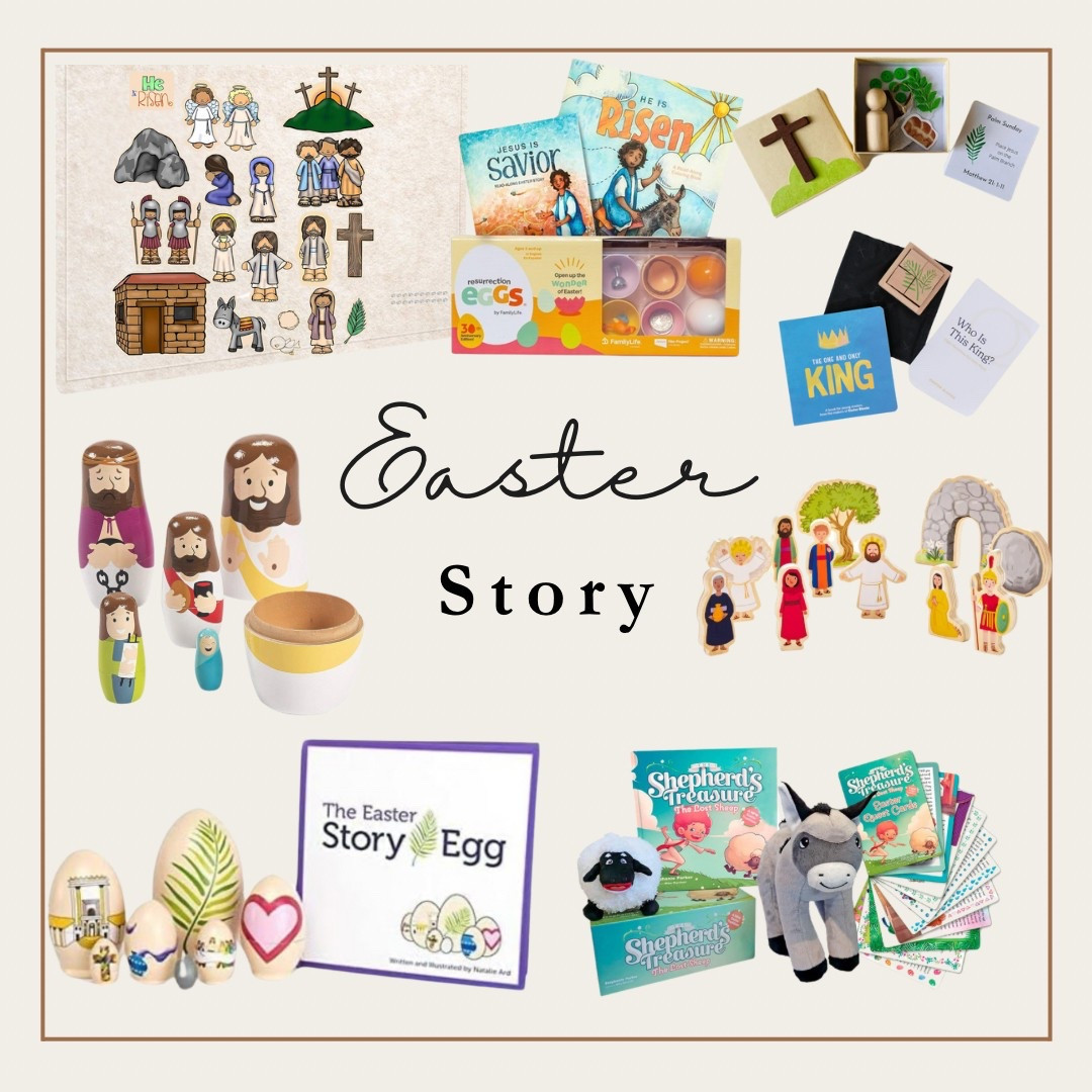 Different ways of sharing Jesus “the REAL meaning of Easter” with your children. Living an intentional life and making family traditions. Fun edition look up empty tomb rolls for Easter morning and see what your kiddos think about a candle lit last supper. There are three items that I couldn’t link on LTK but they are worth sharing; so I will list the links here: goodkind.shop- Easter Cubes, 
annshallmarkshop.com/products/jesus-lives-wood-play-set and theshepherdstreasure.com - Easter set: The Lost Sheep 🐑 .

#LTKSeasonal #LTKKids #LTKFamily