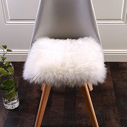 Softlife Square Faux Fur Sheepskin Chair Cover Seat Cushion Pad Super Soft Area Rugs for Living B... | Amazon (US)