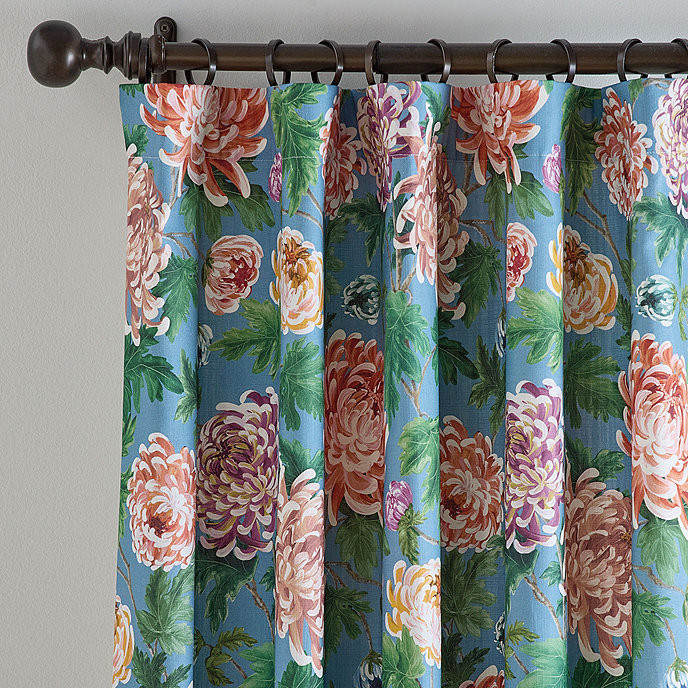Alora Floral Curtains Rod Pocket Cotton Drapery Panel | Ballard Designs, Inc.