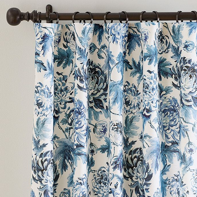 Alora Floral Curtains Rod Pocket Cotton Drapery Panel | Ballard Designs, Inc.