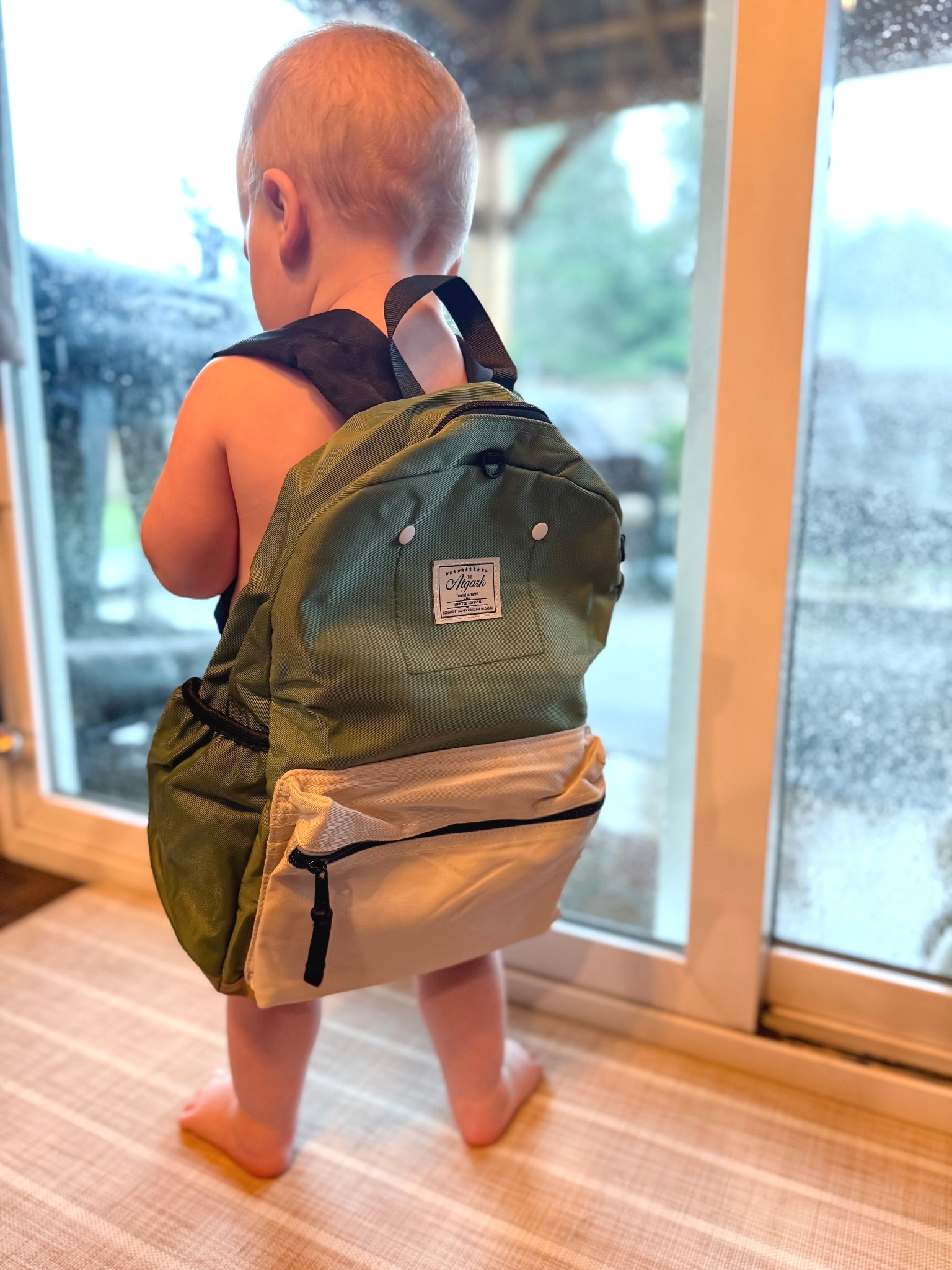 Jett’s first backpack 🥹💚
This is definitely a perfect toddler size backpack! 
*he has on the 13” size*

#LTKFamily #LTKKids #LTKBaby