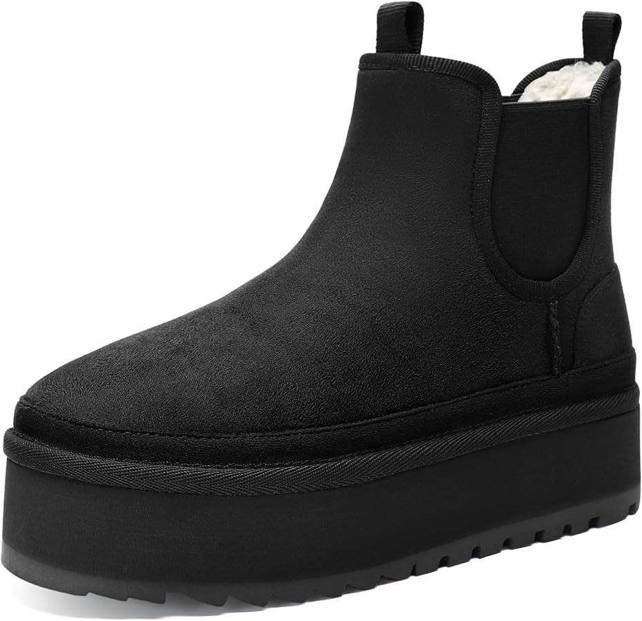 Bacia Platform Boots for Women with Fur Interior Suede Winter Boots | Amazon (CA)