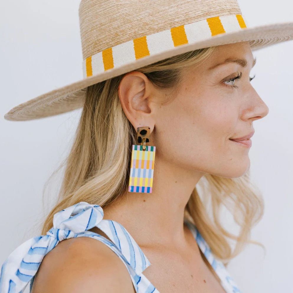 Hazel Stripe Cabana Earrings | Sunshine Tienda