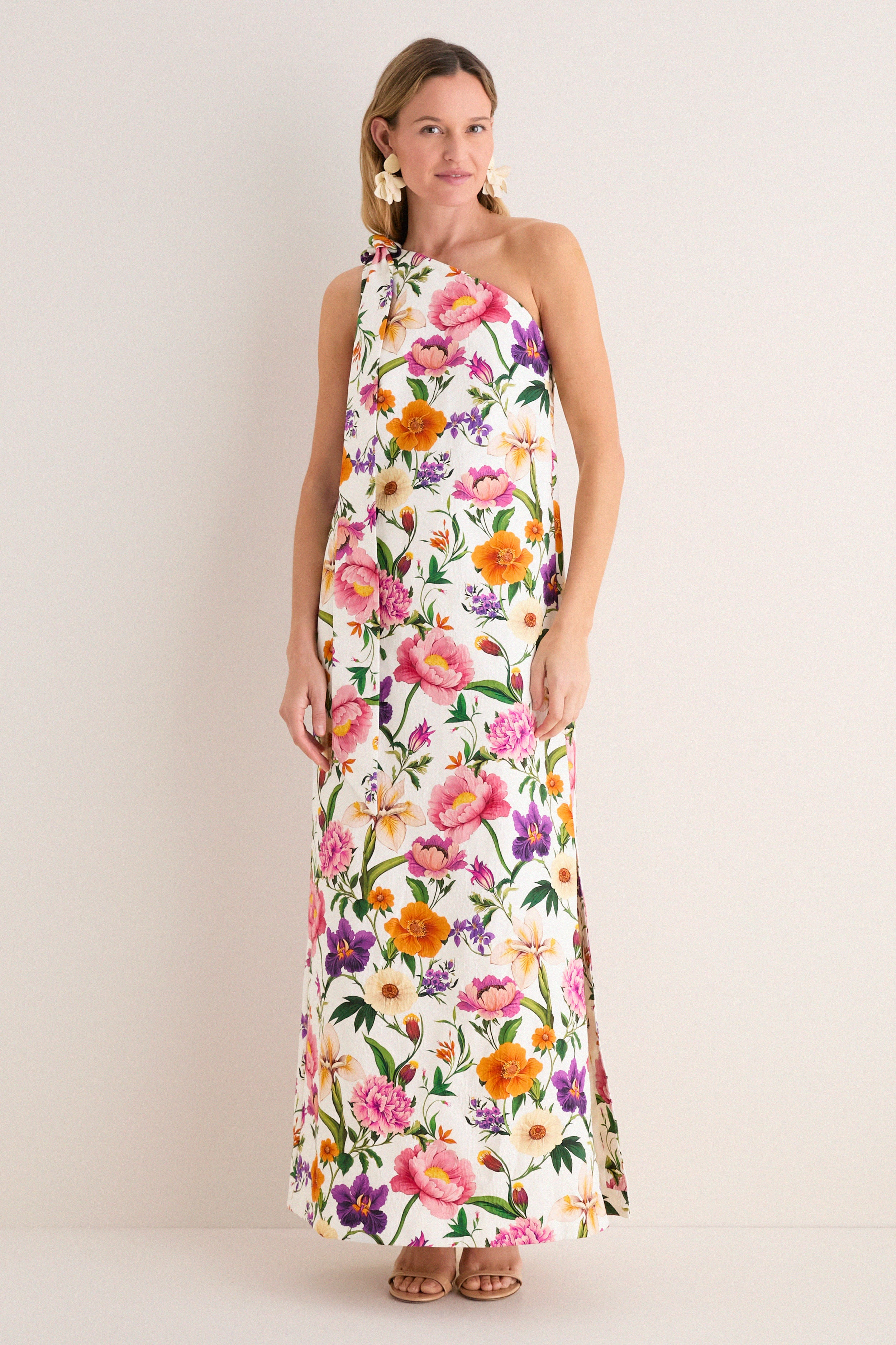 Floral Candy Jacquard One Shoulder Lani Dress | Tuckernuck (US)
