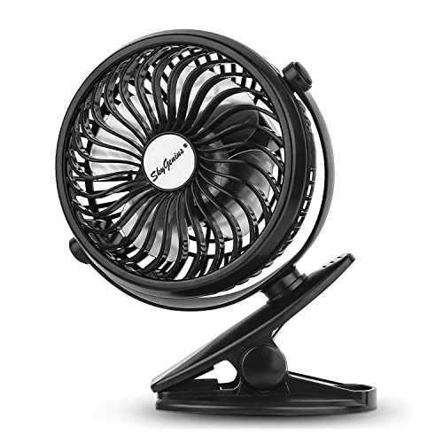 SkyGenius USB Operated Clip on Mini Desk Fan, Black | Amazon (US)