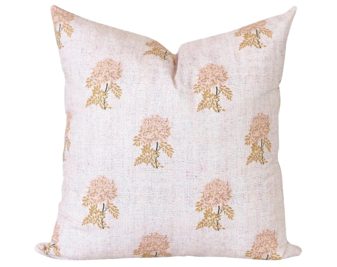 Pink Floral Pillow Blush Pink Throw Pillow Spring Pillows - Etsy | Etsy (US)