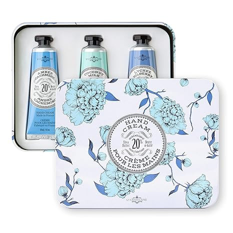 Amazon.com : La Chatelaine 20% Shea Butter Hand Cream Trio Tin Gift Set (Amber Cashmere, Coconut ... | Amazon (US)