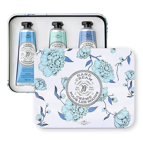 Amazon.com : La Chatelaine 20% Shea Butter Hand Cream Trio Tin Gift Set (Amber Cashmere, Coconut ... | Amazon (US)