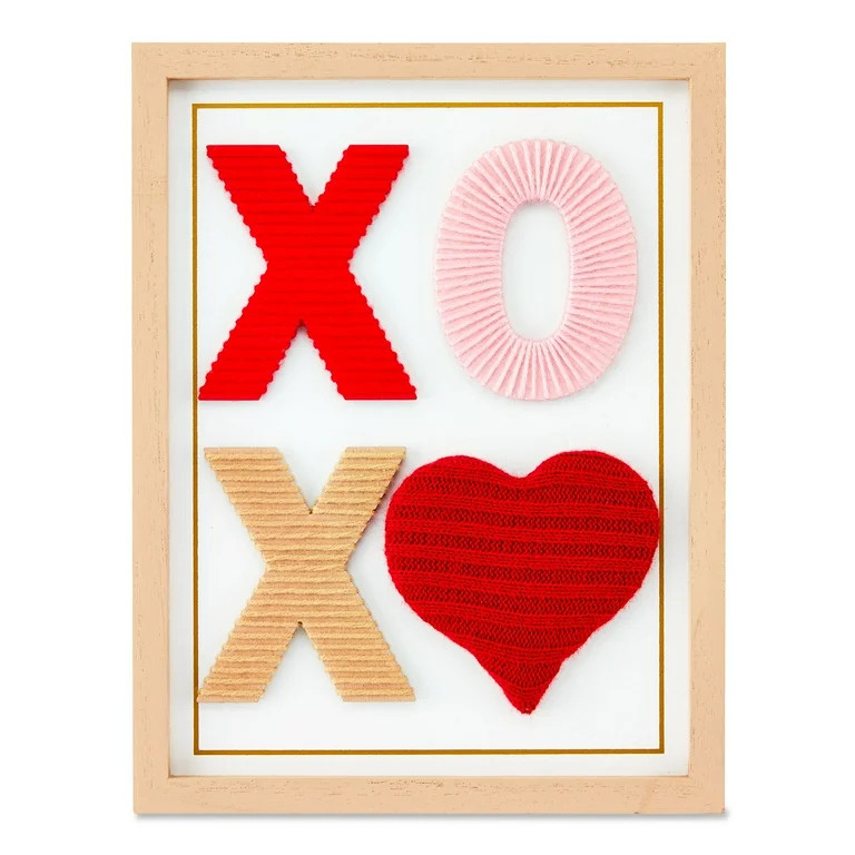 Way To Celebrate Valentine Fabric Multi Colored XOXO Wall Décor Sign | Walmart (US)
