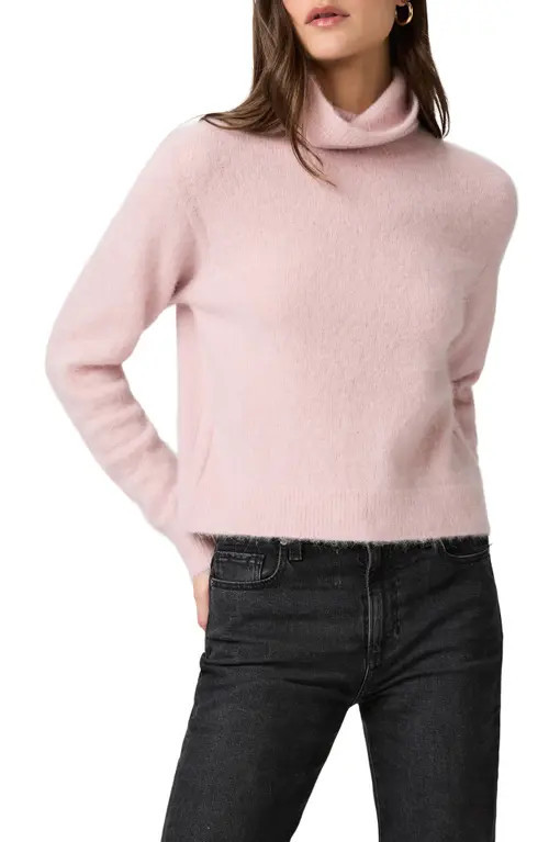 PAIGE Viviana Turtleneck Crop Sweater in Blush Pink at Nordstrom, Size Small | Nordstrom