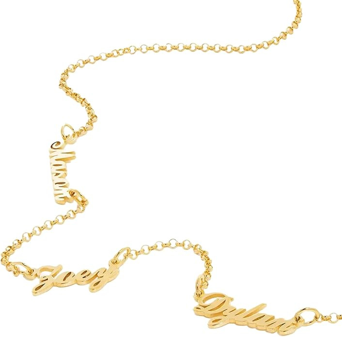 Personalized Heritage Multiple Name Necklace with Diamond Options - Up to 5 inscriptions - Dainty... | Amazon (US)