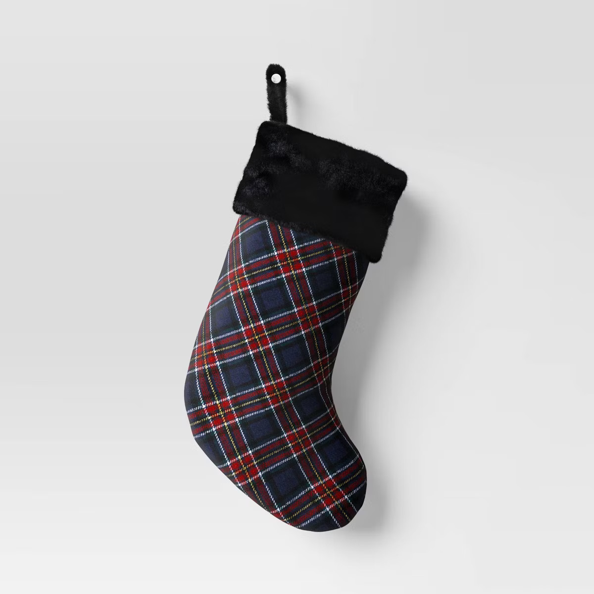 20" Christmas Plaid Stocking with Cuff Dark Blue - Wondershop™ | Target