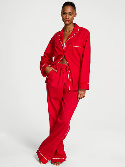 Heritage Cotton Long Pajama Set, Red, Smallreg - Women's Sets - Victoria's Secret | Victoria's Secret (US / CA )