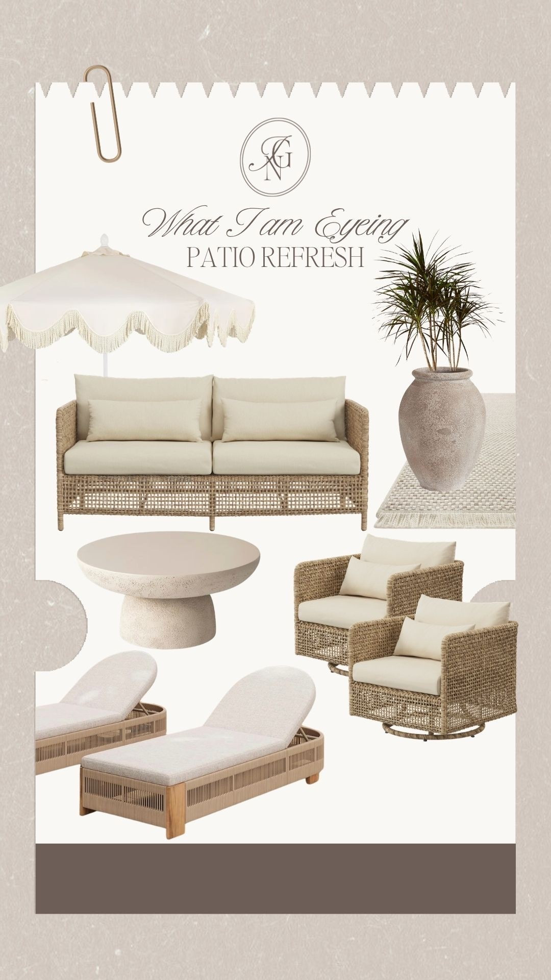 the patio is about to be the main character this season ☀️
sharing some outdoor finds that instantly elevate the space 🤍

#patio #patiofurniture #patioset #outdoorfurniture #outdoordining #outdoorchairs #planter #outdoorrug #homedecor #fringeumbrella #patioumbrella #outdoordecor #outdoorinspo 

#LTKHome #LTKSpringSale #LTKSeasonal

#LTKSaleAlert #LTKHome #LTKSeasonal