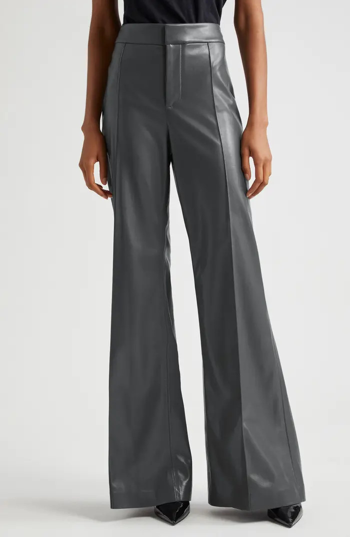 Alice + Olivia Dylan High Waist Faux Leather Flare Leg Pants | Nordstrom | Nordstrom