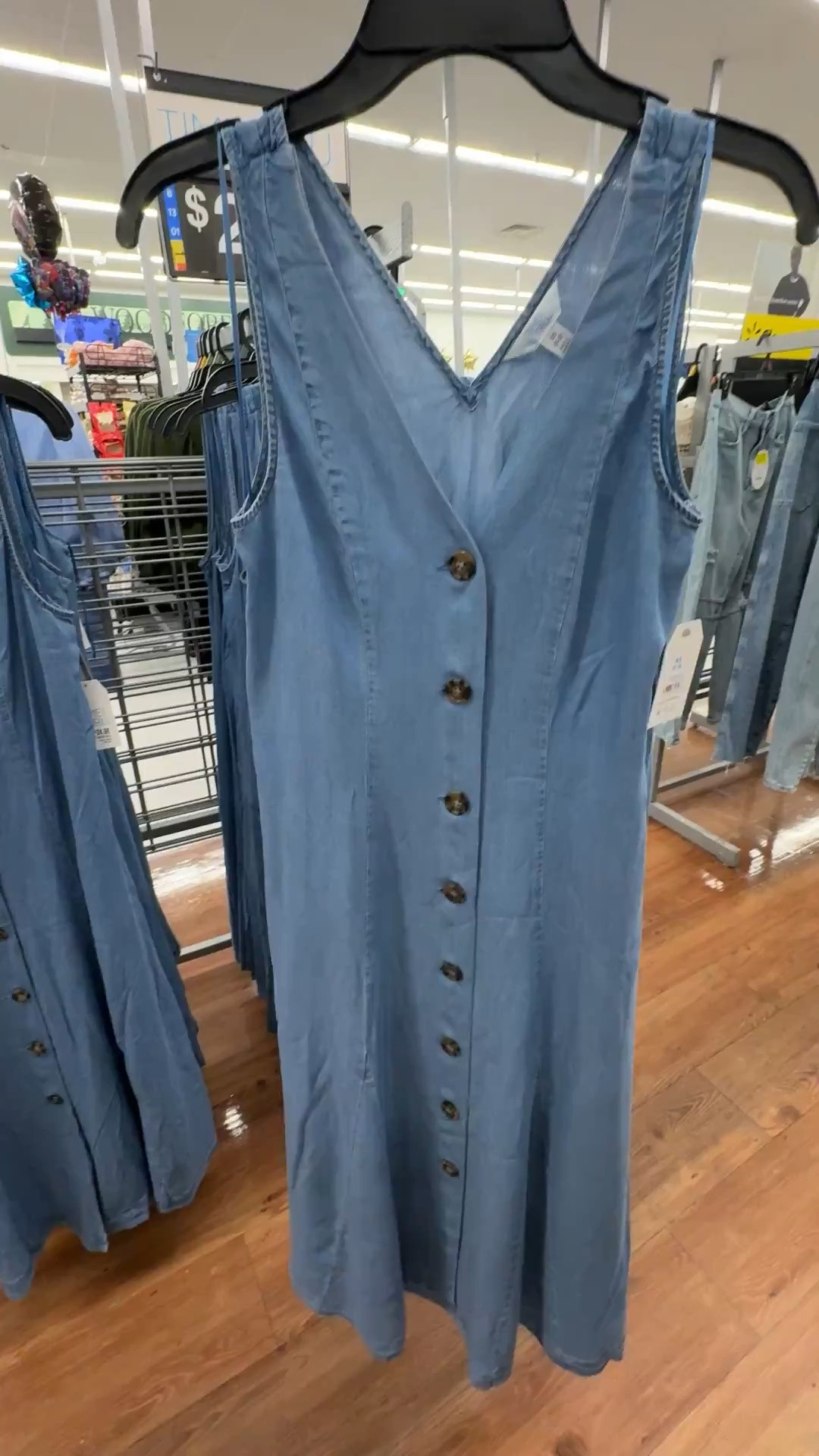 Button front denim midi dress

#LTKootd