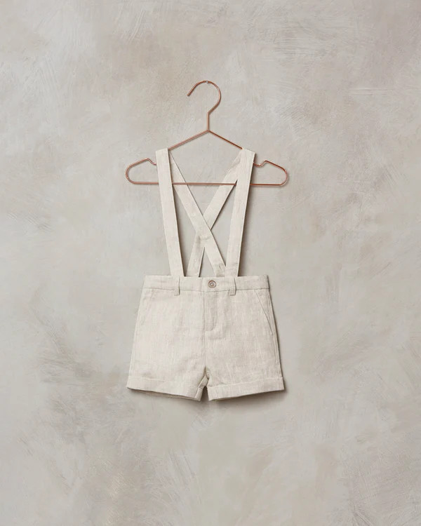 suspender shorts | pebble linen | Noralee