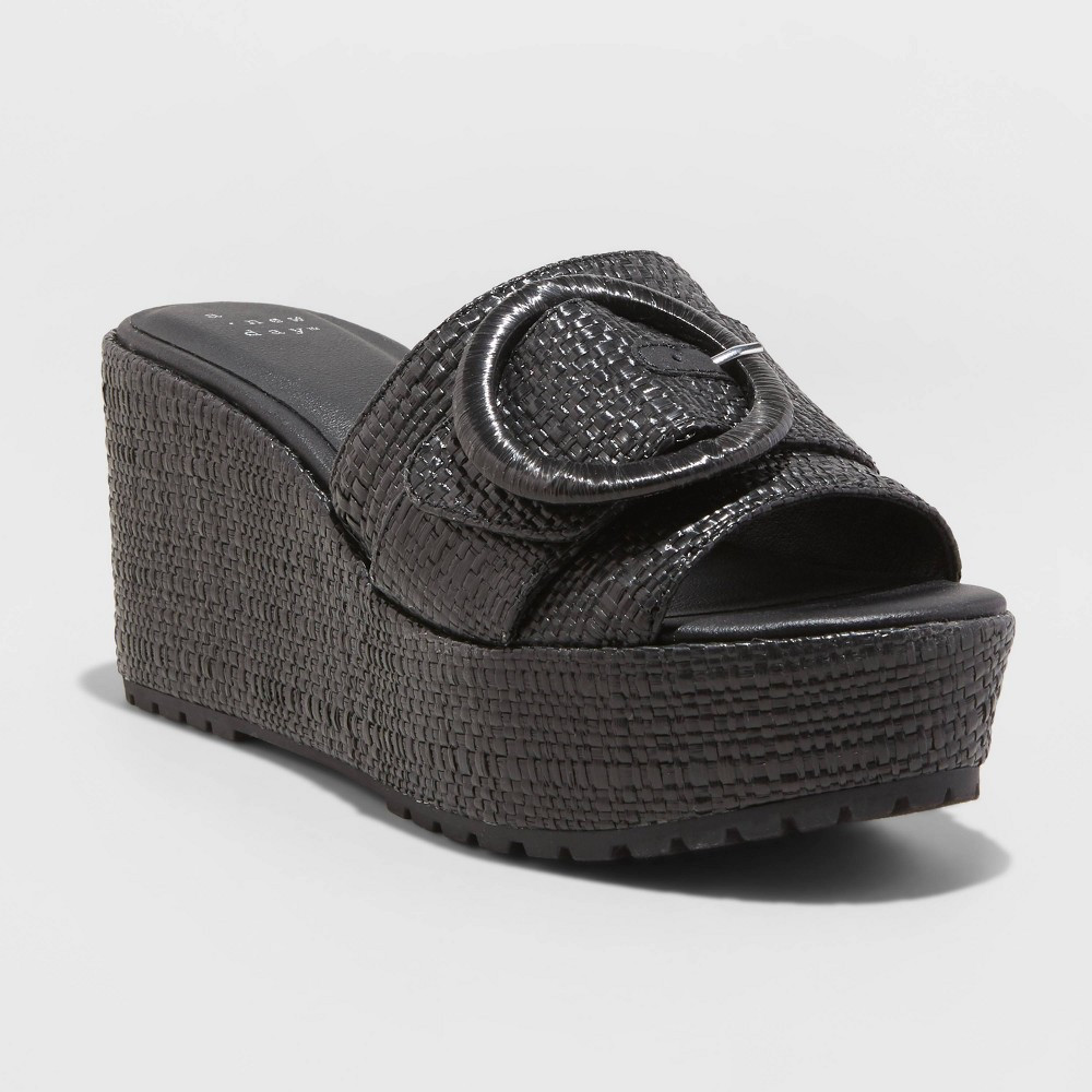 Women's Victoria Wedge Heels - A New Day Black 5.5 | Target