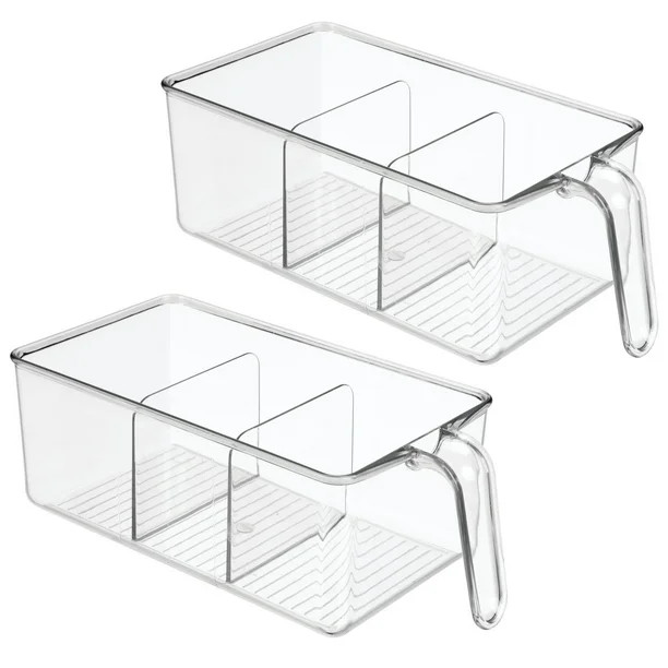 mDesign Refrigerator Storage Bin Cabinet Organizers, Plastic, 2 Pack - Walmart.com | Walmart (US)