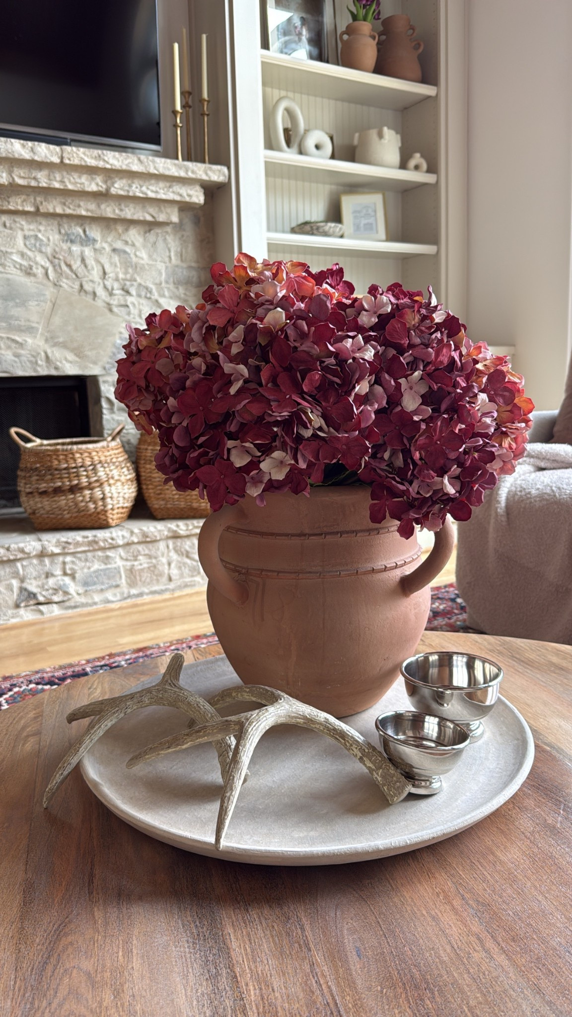 Coffee table
Dried hydrangeas faux florals 

#LTKSpringSale #LTKSeasonal #LTKHome
