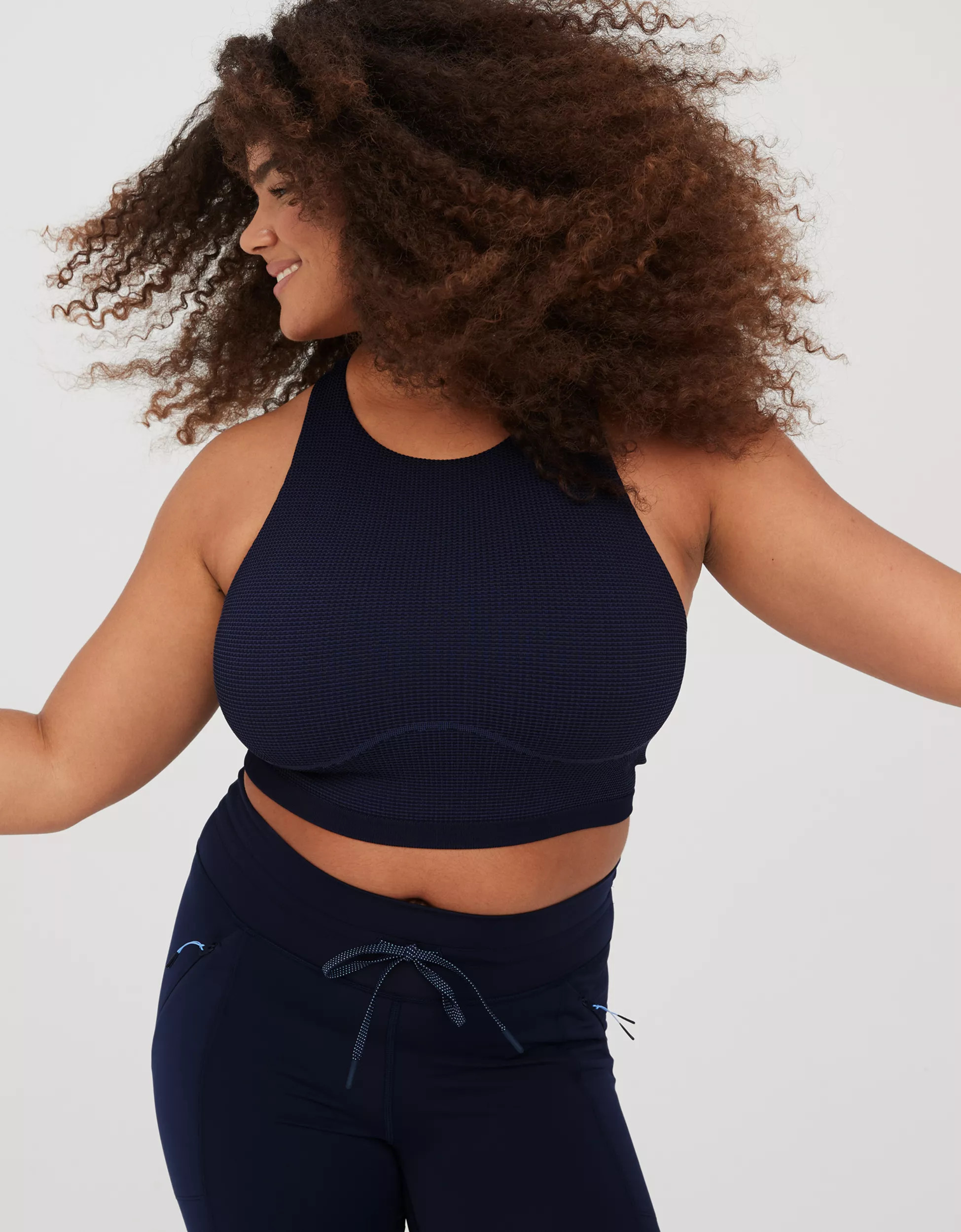 OFFLINE By Aerie Seamless Waffle High Neck Sports Bra | Aerie