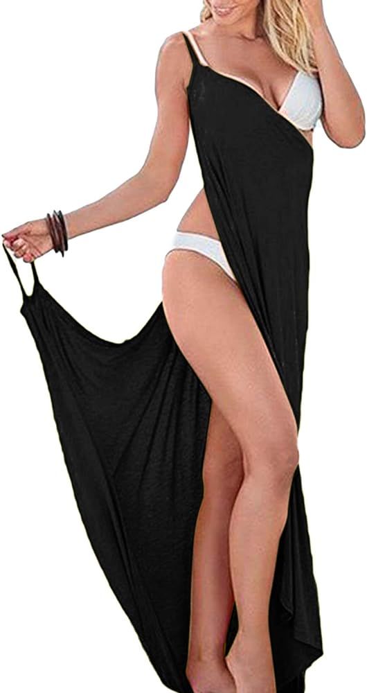 ZANZEA Women Summer Maxi Long Dress Casual Loose Kaftan Off Shoulder Sundress Beach Cover Up Dres... | Amazon (US)