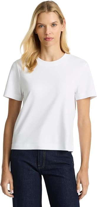 Women’s Supima® Box Cut T-Shirt – USA-Grown Cotton, Relaxed Fit, Cropped Length, Crew Neck, Short Sleeve | Amazon (US)