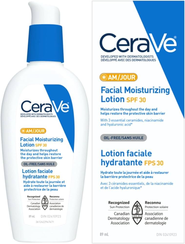 CeraVe Facial Moisturizer with SPF 30. Face Sunscreen Lotion with Hyaluronic Acid, Niacinamide & ... | Amazon (CA)