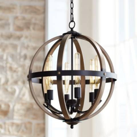 Kimpton 6-Light 21" Wide Dark Bronze Orb Chandelier | Lamps Plus