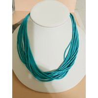 Turquoise Necklace/ Multi Strand Turquoise Heishi Necklace/15 Strands 20 Inches Beaded Necklace/Kingman Tuquoise Necklace | Etsy (US)